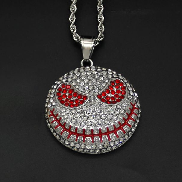 Jack Skellington Skull Cartoon Pendant Hip Hop Titanium Steel Necklace DZ492_ipsvogv.com