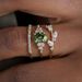 Cao Shi's Light Luxury Floral Horse Eye Inlaid Engagement Ring, Hot Selling Three Piece Finger Ring Set_ipsvogv.com