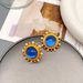 French style Vintage round pearl drop glazed earrings with high-end niche temperament and design sense jewelry_ipsvogv.com