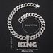 Women’s Jewelry Set Fashion Men's Niche Environmentally Friendly Alloy Hip Hop Street Style Full Diamond Chain Letter KING Cuban Chain Jewelry_ipsvogv.com