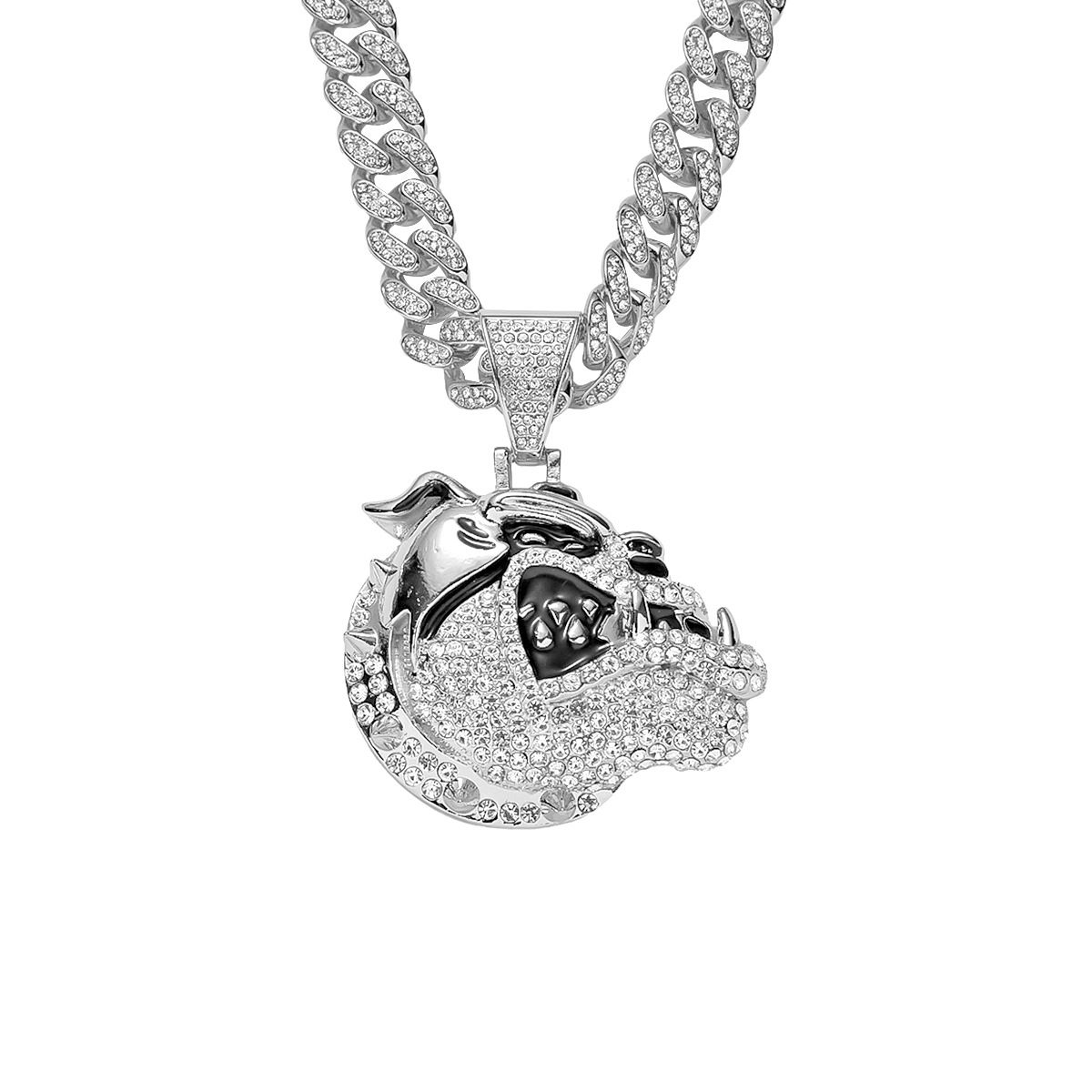 Personalized Creative New Product Full Diamond Animal Pendant Necklace Hip Hop Cool and Dominant Neckchain Jewelry_ipsvogv.com