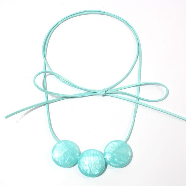 Fashion Simple Cotton Rope Necklace Creative Geometric Personality Candy Color Round Cake Retro Necklace Female_ipsvogv.com
