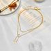 Korean double-layer stacked white shell star moon titanium steel versatile tassel clavicle chain jewelry necklace_ipsvogv.com