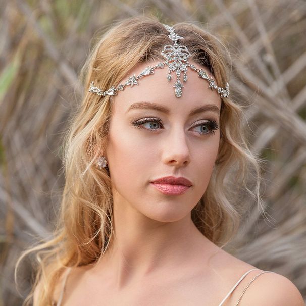 Hot New Style Rhinestone Headset Eyebrow Drop Light Luxury Zircon Butterfly Bridal Headdress_ipsvogv.com
