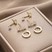 Women's Jewelry Fashion Zircon Copper Earrings 3 Piece Set Temperament Light Luxury_ipsvogv.com