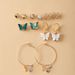 Earrings Exaggerated C Shaped Temperament Pearl Pendant Earrings Triangular Metal 9 Pieces_ipsvogv.com