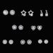 Cao Shi's new Earrings Fashion sweet flower Zircon Earrings women's simple Copper Plated Platinum Earrings combination_ipsvogv.com