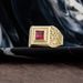 gold-plated Simple And Fashionable, Red Square Zircon Men's Ring, Striped Ring_ipsvogv.com