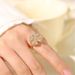Ring Women's Network Red Lucky Grass Korean Edition Temperament Diamond Embedding Rotable Fashion Index Finger Ring with Adjustable Opening_ipsvogv.com