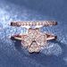 Korean Multi Layered Open Women's Lucky Clover Micro Set Zircon Middle Index Finger Ring Couple Jewelry_ipsvogv.com