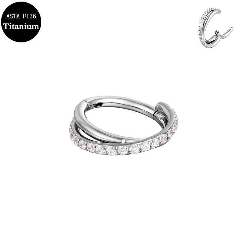 G23 Titanium 1.2*8/10mm Double Cross Nose Ring Piercing Jewelry Piercing Jewelry_ipsvogv.com