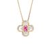 Vintage Natural Beimu Clover Necklace Pendant With Red Corundum Paraiba Light Luxury Premium_ipsvogv.com