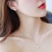 Classic Six Claw Platinum Necklace Female Simulation Diamond Simple Moissanite 1 Carat Pendant Clavicle Chain Earrings_ipsvogv.com
