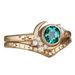 Sanjie ETSY's New Gold-plated Star Moon Women's Ring, Simple And Fashionable Green Diamond Ring Accessories Trend_ipsvogv.com