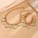 Floral Peach Heart Pendant OT Buckle Necklace Exaggerated Metal Heart-shaped Collarbone Chain Set_ipsvogv.com