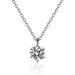 Moissanite Classic Six Claw One Carat Simple and Fresh Necklace, Women's Live Broadcast_ipsvogv.com