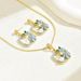 Flower Necklace & Earrings Set For Women - Fashionable Niche Oil Drop Inlay Jewelry With Elegant Pendant Design_ipsvogv.com