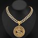 New Trendy Brand Necklace With Rotatable US Dollar Alloy Hip-hop Personalized Pendant Men's Jewelry_ipsvogv.com