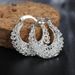 Cao Shi With Hollow Weaving Pattern And Women's Through Flower Metal Circle Earrings_ipsvogv.com