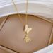 】 Hollow 【 Shell Butterfly Light Luxury Charm Gorgeous Full Diamond Necklace Women's Versatile Clavicle Chain Titanium 【 】_ipsvogv.com