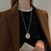 INS Cool Roman Digital Sweater Chain Time Running Long Necklace Men's Hip Hop Versatile Rotable Pendant_ipsvogv.com