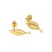 Stainless Steel Earring Accessories, DIY Handmade Leaf With Circular Bead Earrings, Vacuum Gold-plated Earrings_ipsvogv.com