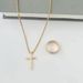 Jewelry men's cross necklace bracelet ring three piece set hip hop personality versatile accessories_ipsvogv.com