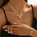 2025 Brilliant Full Diamond Rhinestone Tassel Necklace And Earring Set Bridal Wedding Accessories_ipsvogv.com