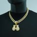Men’s Jewelry Set Fashion Full Diamond Boxing Gloves Alloy Pendant Chain Trendy Personality Men's Cuban Chain Necklace Jewelry_ipsvogv.com