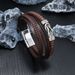 new multi layer woven trendy men's leather bracelet magnetic buckle punk style bracelet fashion bracelet_ipsvogv.com