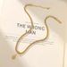 14K Gold Plated Stainless Steel Necklace - Round Ball Pendant Clavicle Chain For Women_ipsvogv.com