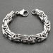 Men's 10mm Width Stainless Steel Original Color Solid Chain Bracelet_ipsvogv.com
