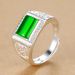 Minimalist Extraordinary Dominant Chalcedony Noble Elegant Inlaid Agate Green Jade Jadeite Men's Ring_ipsvogv.com
