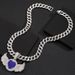 Hip Hop Rap Trendy Creative Pink Angel Wing Pendant Blue Diamond Love Men's Necklace_ipsvogv.com
