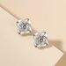 Four leaf grass diamond silver Mosang stone earrings, female accessories_ipsvogv.com