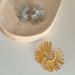 Unisex Real Gold Electroplated Titanium Steel Vintage Sun Rays Zircon Earrings_ipsvogv.com