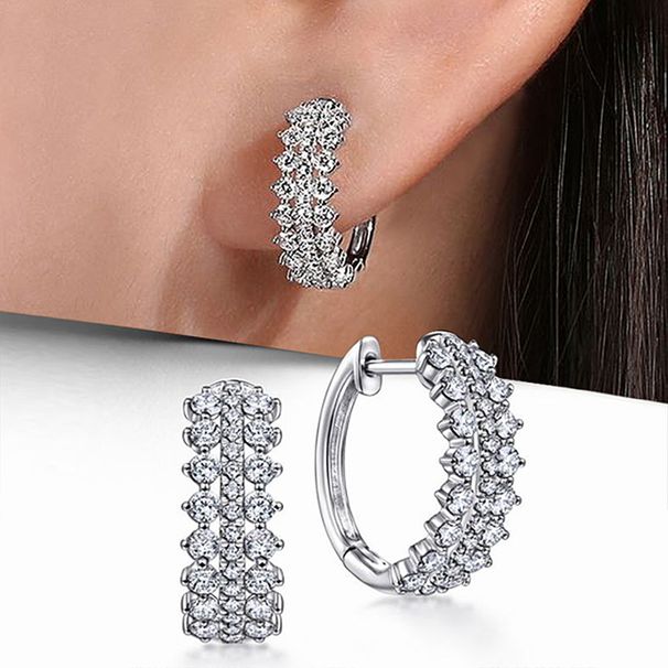 Cao Shi's Niche Design, Buckle, Cool Girl, Minimalist Zircon Small Earrings, Ins Wind Ear Ring_ipsvogv.com