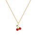 Steel 【 Titanium 】 Red Cherry Fruit Light Luxury Temperament Gorgeous Full Diamond Necklace Women's Versatile Collarbone 【 】_ipsvogv.com