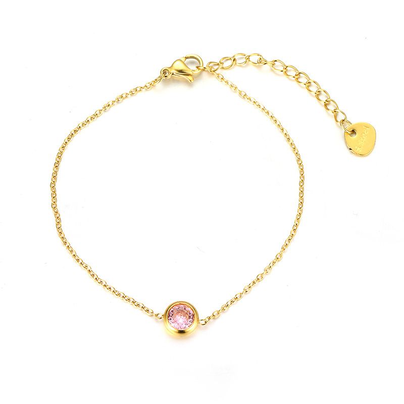 Women’s Jewelry Set Fashion Plated Stainless Steel Colorful Zircon Bracelet Internet Celebrity Hot Style Ins Fashion Diamond Thin Bracelet_ipsvogv.com