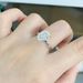 S Pure Silver Ring, Female Pigeon Egg Four Claw Classic Ice Flower Cut High Carbon Diamond Ring_ipsvogv.com