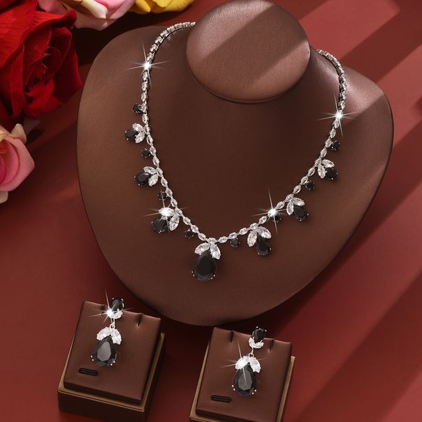 Women’s Jewelry Set Fashion Zircon Heavy Necklace And Earrings Set Luxurious And Atmospheric Set Christmas Gift Set With Gift Box_ipsvogv.com