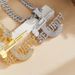 Hip Hop SECURITY Letter Pistol High-Quality Dominant Alloy Rhinestone Cuban Chain Pendant_ipsvogv.com