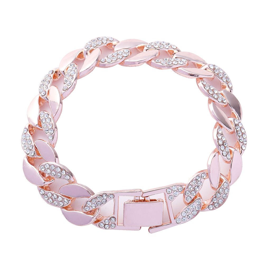Minimalist Fashion Full Diamond Instagram Hip Hop Geometry Punk Trendy Brand Cuban Bracelet_ipsvogv.com