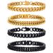 Figaro Stainless Four-Sided Polished Wide Thickened Hip-Hop Dominant Titanium Steel Bracelet Cuban Chain Punk_ipsvogv.com