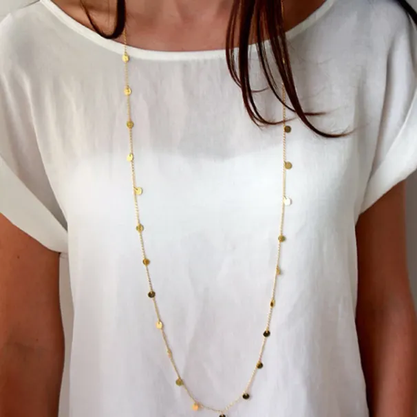Hot Sales Long Bohemia Trendy Women Jewelry Statement Necklace Personality Sequins Pendant Maxi Collar Chain 2024_ipsvogv.com
