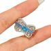 antique Blue Sea Zircon Treasure Same Diamond Hollow Lace Mesh Ring_ipsvogv.com