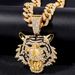 Ice Out Lion Tiger Head Handmade Custom For Men Micro-inlaid Hip Hop Big Pendant Men's Necklace_ipsvogv.com