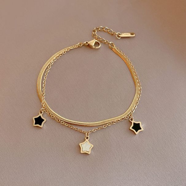 New Five Pointed Star Shell 14k Gold Necklace For Women With Light Luxury Feeling Instagram, Minimalist Design, Korean_ipsvogv.com