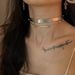 Silver Cyberpunk Style Choker Hot Girl Double Layer Collar Hip Hop Necklace Niche Design Leather Neck Strap Female_ipsvogv.com