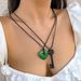 Small And Niche Accessories, Simple Acrylic Key Pendant Necklace, Personalized Wax Thread Double Layered Neckchain_ipsvogv.com